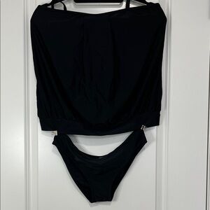 Cupshe Black Two-Piece Bandeau Swimsuit